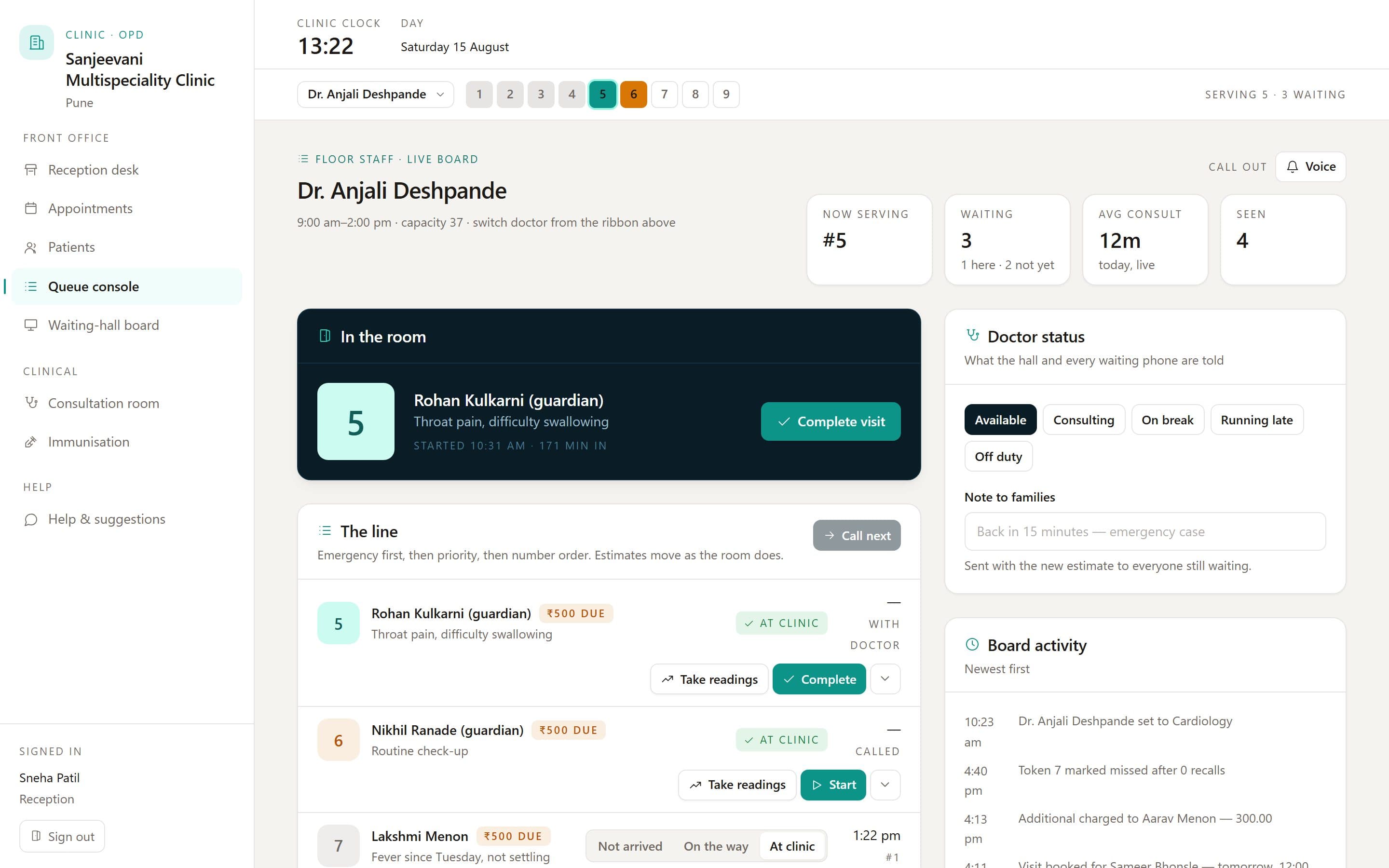 Pulse · Queue console